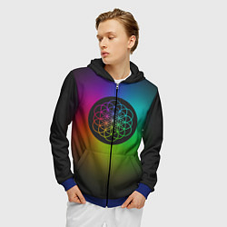 Толстовка 3D на молнии мужская Coldplay Colour, цвет: 3D-синий — фото 2