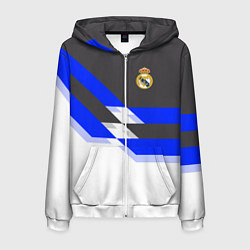 Толстовка 3D на молнии мужская Real Madrid FC: White style, цвет: 3D-белый