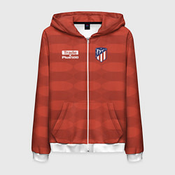 Толстовка 3D на молнии мужская Atletico Madrid: Red Ellipse, цвет: 3D-белый