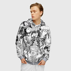 Толстовка 3D на молнии мужская Японская анимация компиляция, цвет: 3D-меланж — фото 2