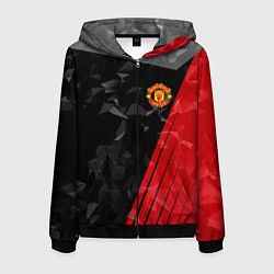 Толстовка 3D на молнии мужская FC Manchester United: Abstract, цвет: 3D-черный