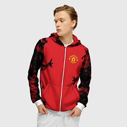 Толстовка 3D на молнии мужская FC Manchester United: Red Original, цвет: 3D-белый — фото 2