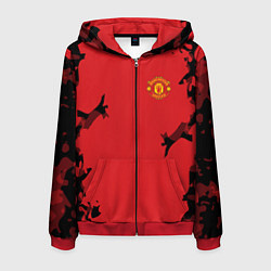 Толстовка 3D на молнии мужская FC Manchester United: Red Original, цвет: 3D-красный