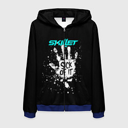 Толстовка 3D на молнии мужская Skillet: Sick of it, цвет: 3D-синий
