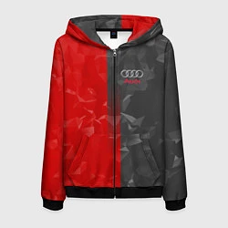 Мужская толстовка на молнии Audi: Red & Grey poly