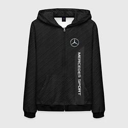 Толстовка 3D на молнии мужская Mercedes AMG: Sport Line, цвет: 3D-черный