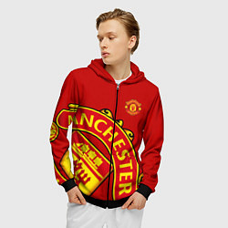 Толстовка 3D на молнии мужская FC Man United: Red Exclusive, цвет: 3D-черный — фото 2