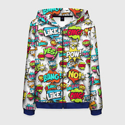 Толстовка 3D на молнии мужская Pop art Fashion, цвет: 3D-синий