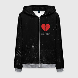 Мужская толстовка на молнии Lil Peep: Broken Heart