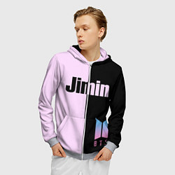 Толстовка 3D на молнии мужская BTS Jimin, цвет: 3D-меланж — фото 2