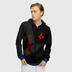 Толстовка 3D на молнии мужская Astralis: Dark Style, цвет: 3D-синий — фото 2
