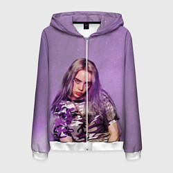 Толстовка 3D на молнии мужская Billie Eilish: Violet Fashion, цвет: 3D-белый