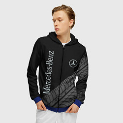 Толстовка 3D на молнии мужская Mercedes AMG: Street Style, цвет: 3D-синий — фото 2