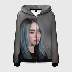 Толстовка 3D на молнии мужская Billie Eilish: Ocean Eyes, цвет: 3D-черный