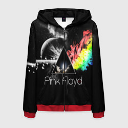 Толстовка 3D на молнии мужская PINK FLOYD, цвет: 3D-красный
