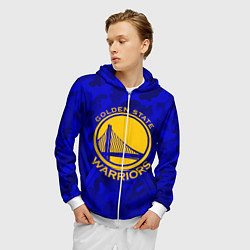 Толстовка 3D на молнии мужская GOLDEN STATE WARRIORS, цвет: 3D-белый — фото 2