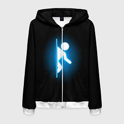 Толстовка 3D на молнии мужская Portal, цвет: 3D-белый