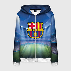 Толстовка 3D на молнии мужская FC Barcelona, цвет: 3D-белый