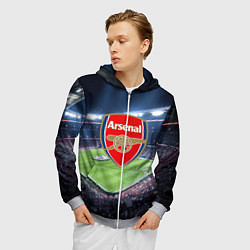 Толстовка 3D на молнии мужская FC Arsenal, цвет: 3D-меланж — фото 2
