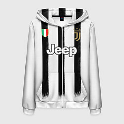 Толстовка 3D на молнии мужская Juventus home 20-21, цвет: 3D-белый