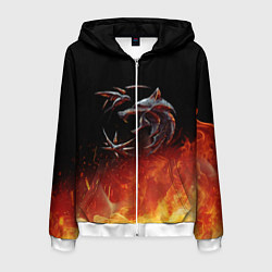 Толстовка 3D на молнии мужская Ведьмак сериал, цвет: 3D-белый