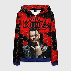 Толстовка 3D на молнии мужская Князь, цвет: 3D-синий