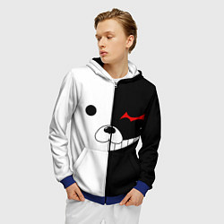 Толстовка 3D на молнии мужская Monokuma, цвет: 3D-синий — фото 2