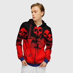 Толстовка 3D на молнии мужская Анархия, цвет: 3D-синий — фото 2