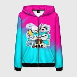 Толстовка 3D на молнии мужская UNDERTALE, цвет: 3D-черный