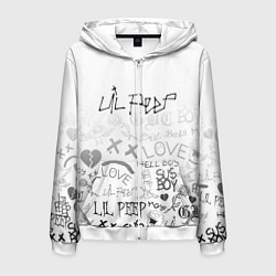 Толстовка 3D на молнии мужская LIL PEEP, цвет: 3D-белый