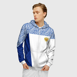 Толстовка 3D на молнии мужская Форма России, цвет: 3D-белый — фото 2