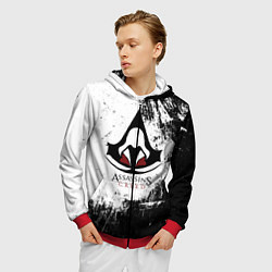 Толстовка 3D на молнии мужская Assasin's creed, цвет: 3D-красный — фото 2