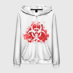 Толстовка 3D на молнии мужская Plague Inc, цвет: 3D-белый