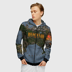 Толстовка 3D на молнии мужская ГЕРОИ 3, цвет: 3D-черный — фото 2