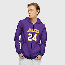 Толстовка 3D на молнии мужская Los Angeles Lakers Kobe Brya, цвет: 3D-синий — фото 2