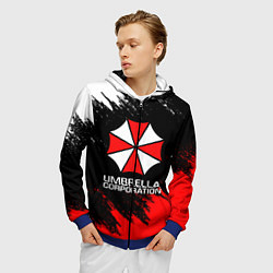 Толстовка 3D на молнии мужская UMBRELLA CORP, цвет: 3D-синий — фото 2