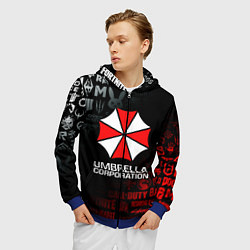 Толстовка 3D на молнии мужская RESIDENT EVIL UMBRELLA CORP, цвет: 3D-синий — фото 2