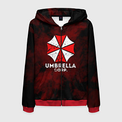 Толстовка 3D на молнии мужская UMBRELLA CORP, цвет: 3D-красный