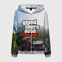 Толстовка 3D на молнии мужская GTA Online, цвет: 3D-меланж