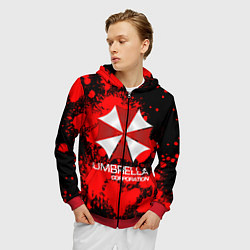 Толстовка 3D на молнии мужская UMBRELLA CORP, цвет: 3D-красный — фото 2