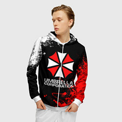 Толстовка 3D на молнии мужская UMBRELLA CORPORATION, цвет: 3D-белый — фото 2