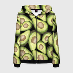Толстовка 3D на молнии мужская Avocado background, цвет: 3D-черный