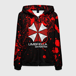 Толстовка 3D на молнии мужская UMBRELLA CORP, цвет: 3D-черный
