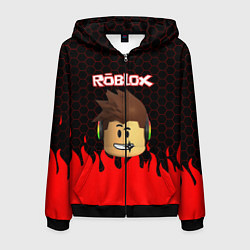 Толстовка 3D на молнии мужская ROBLOX, цвет: 3D-черный
