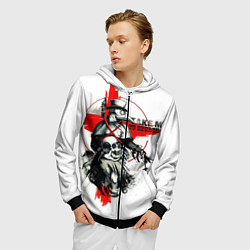 Толстовка 3D на молнии мужская Чумной доктор, цвет: 3D-черный — фото 2
