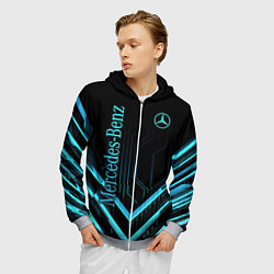 Толстовка 3D на молнии мужская Mercedes-Benz, цвет: 3D-меланж — фото 2