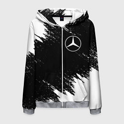 Толстовка 3D на молнии мужская MERCEDES, цвет: 3D-меланж