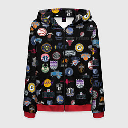 Толстовка 3D на молнии мужская NBA Pattern, цвет: 3D-красный