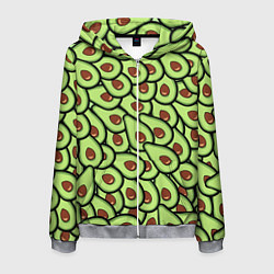 Толстовка 3D на молнии мужская АВОКАДО, цвет: 3D-меланж