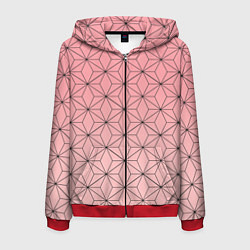 Толстовка 3D на молнии мужская NEZUKO KAMADO, цвет: 3D-красный